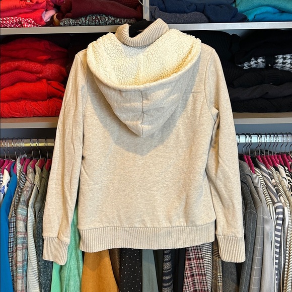 Billabong tan fleece lined front button/zipper closure 2 pocket jacket size L - Picture 3 of 3